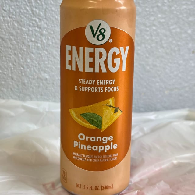 V8 Energy Orange Pineapple.