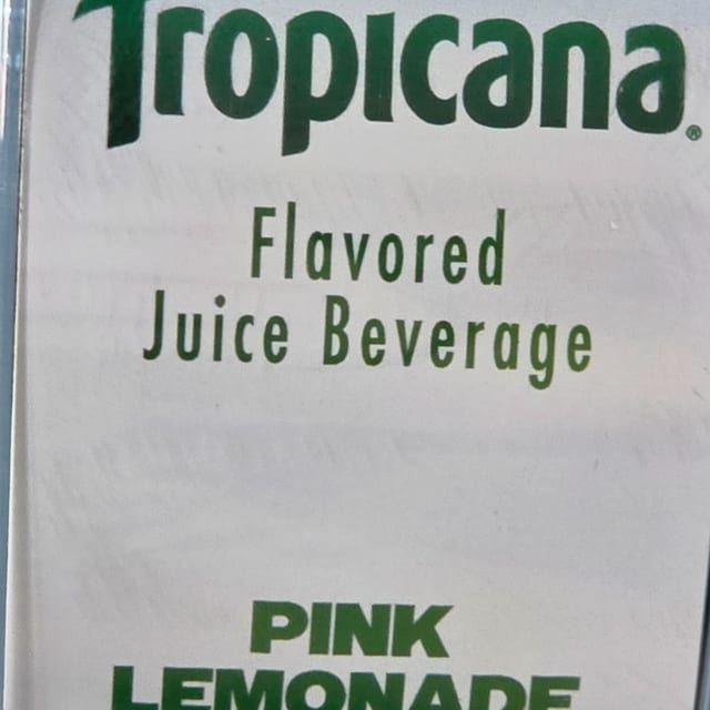 Tropicana Pink Lemonade.