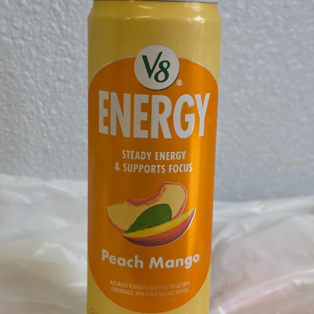 V8 Energy Peach Mango.