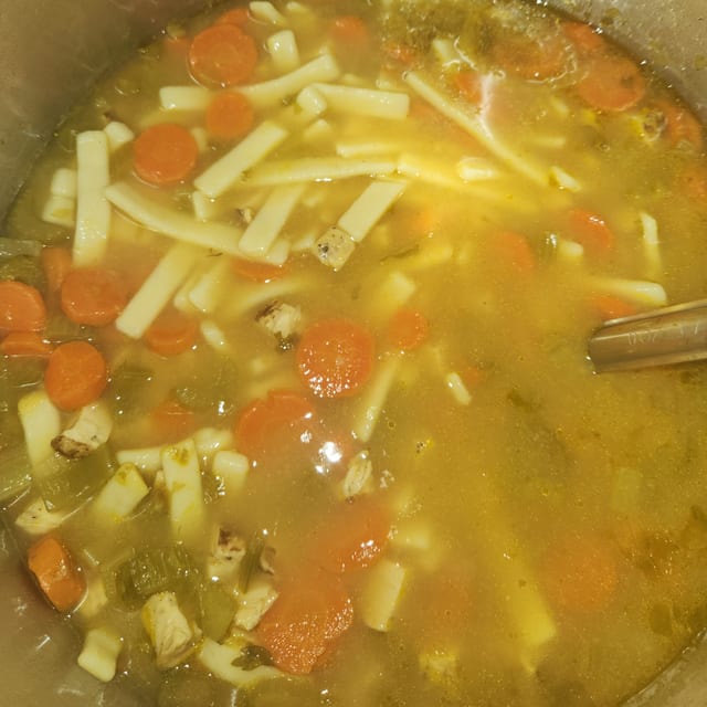 Chili / Chicken Noodle Soup / Vegetable Beef Soup.